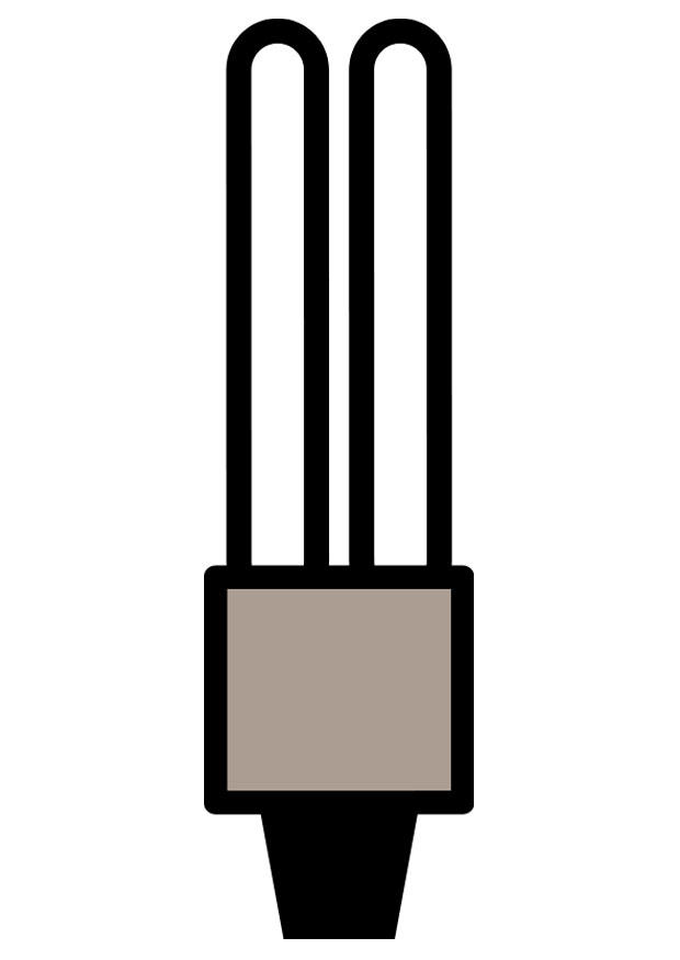 Dibujo para colorear bombilla de bajo consumo