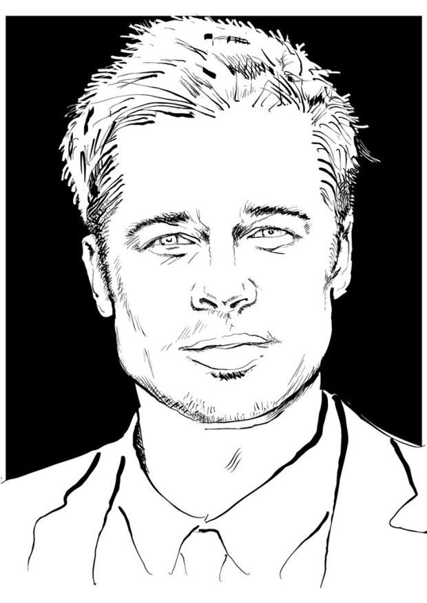 Dibujo para colorear brad pitt