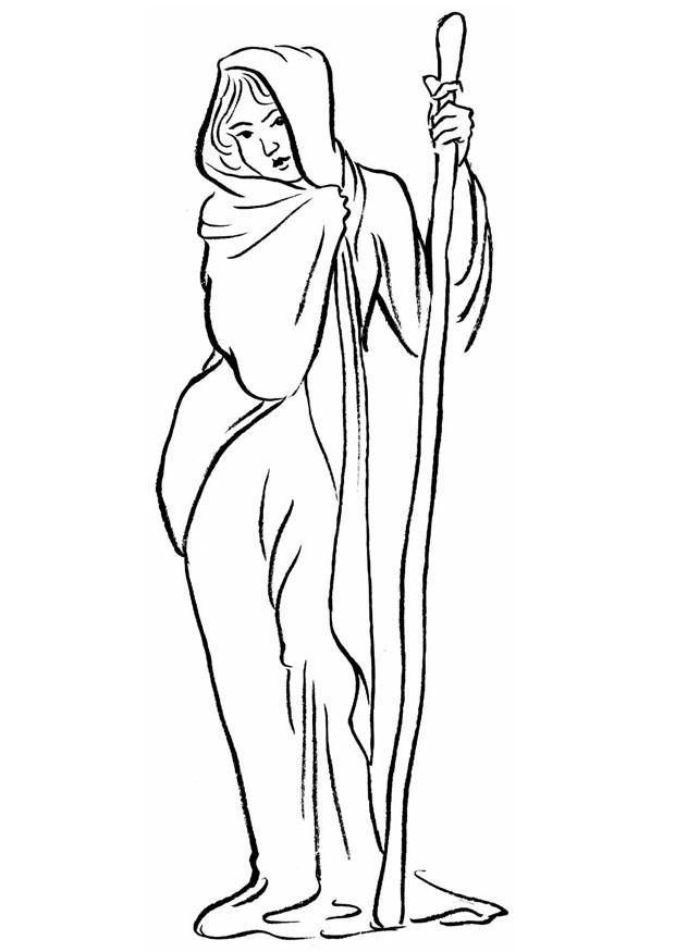 Dibujo para colorear bruja