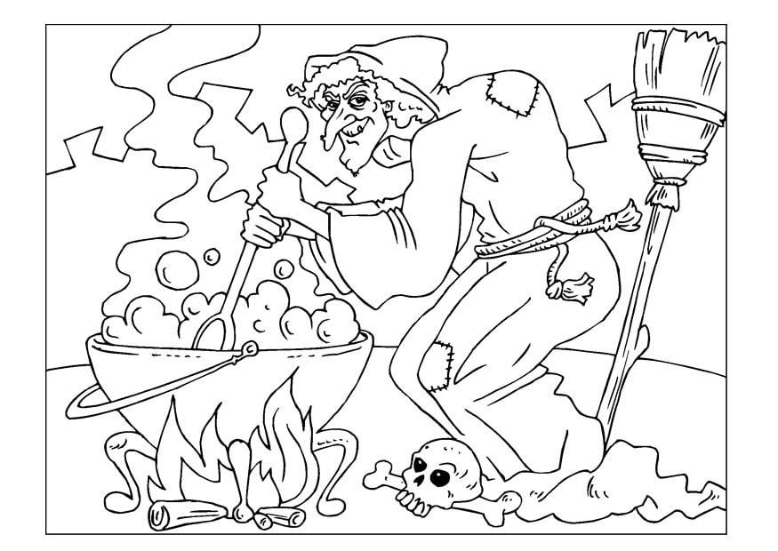 Dibujo para colorear bruja
