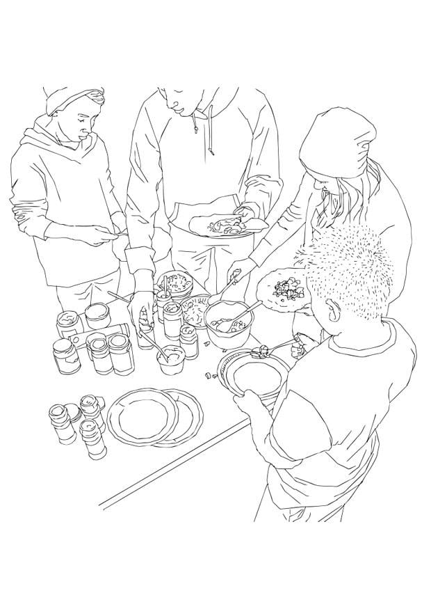 Dibujo para colorear buffet