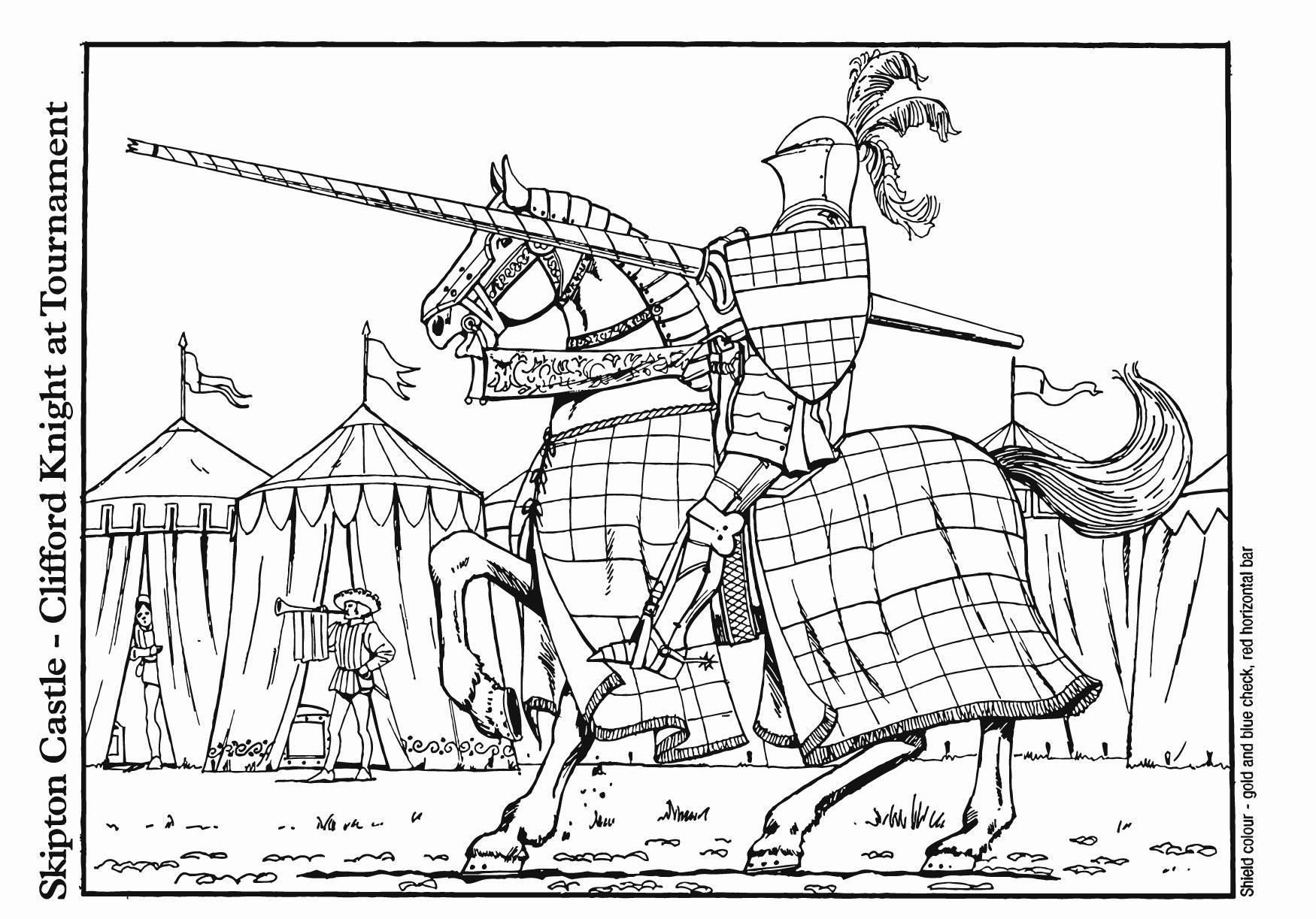 Dibujo para colorear caballero clifford en torneo