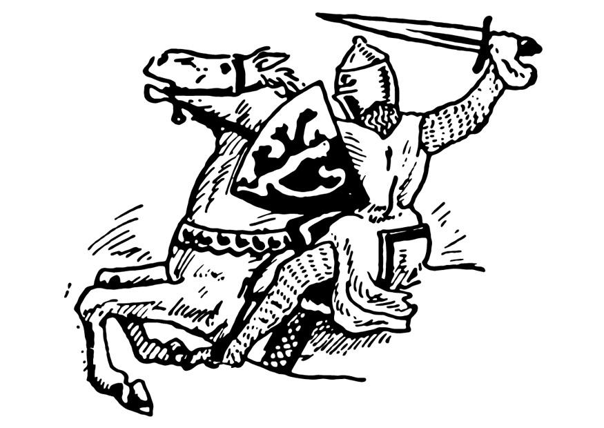 Dibujo para colorear caballero que se cae
