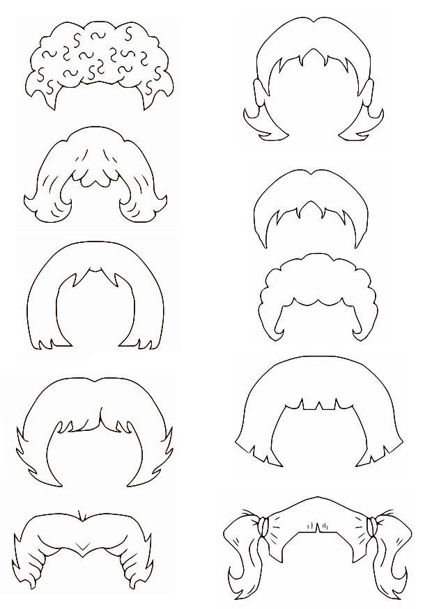 Dibujo para colorear cabello