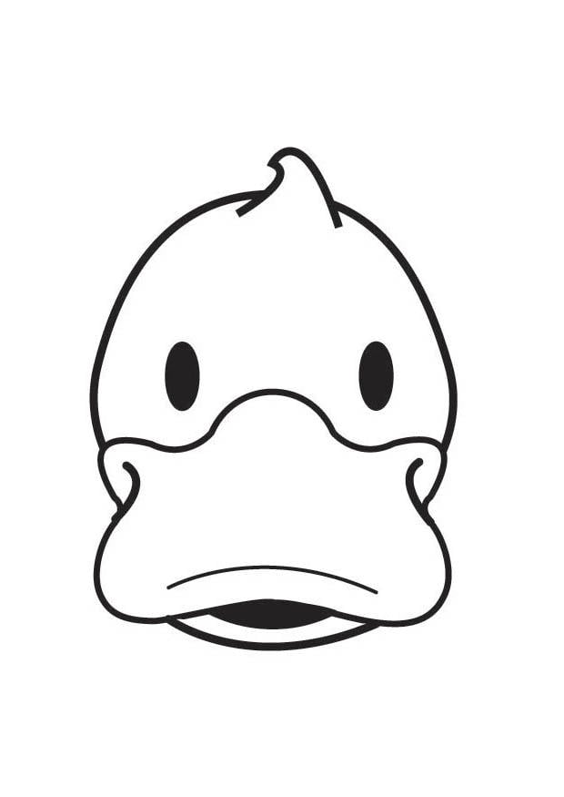 Dibujo para colorear cabeza de pato