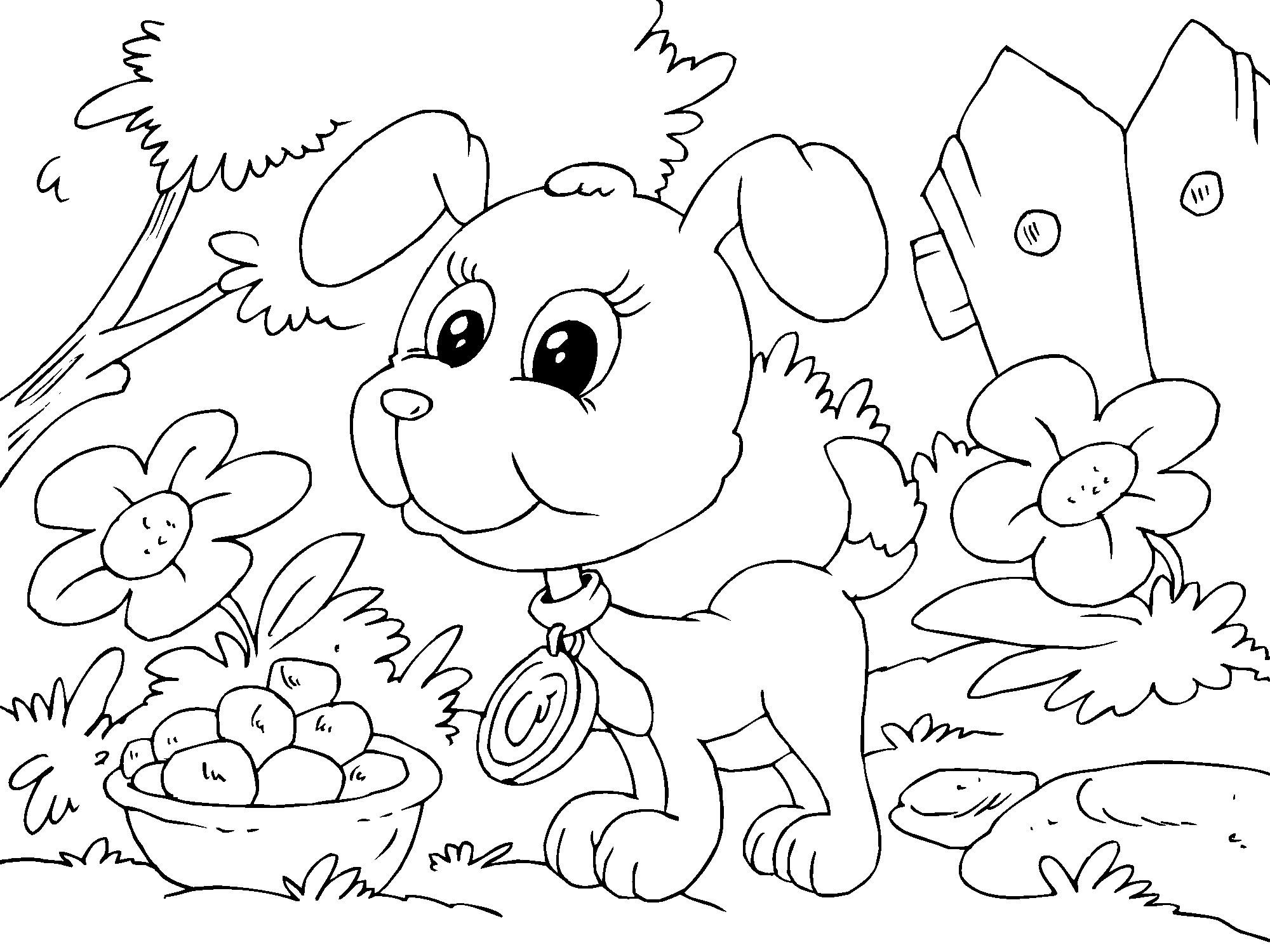 Dibujo para colorear cachorro