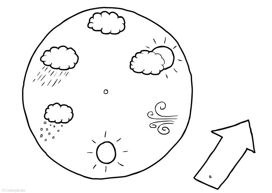 Dibujo para colorear calendario meteorolA³gico