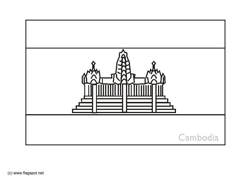 Dibujo para colorear camboya