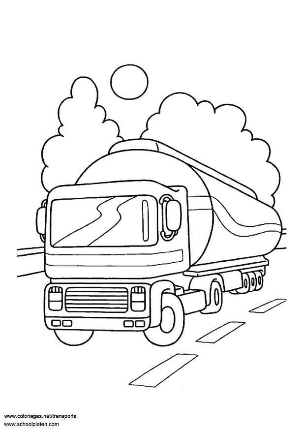 Dibujo para colorear camiA³n cisterna