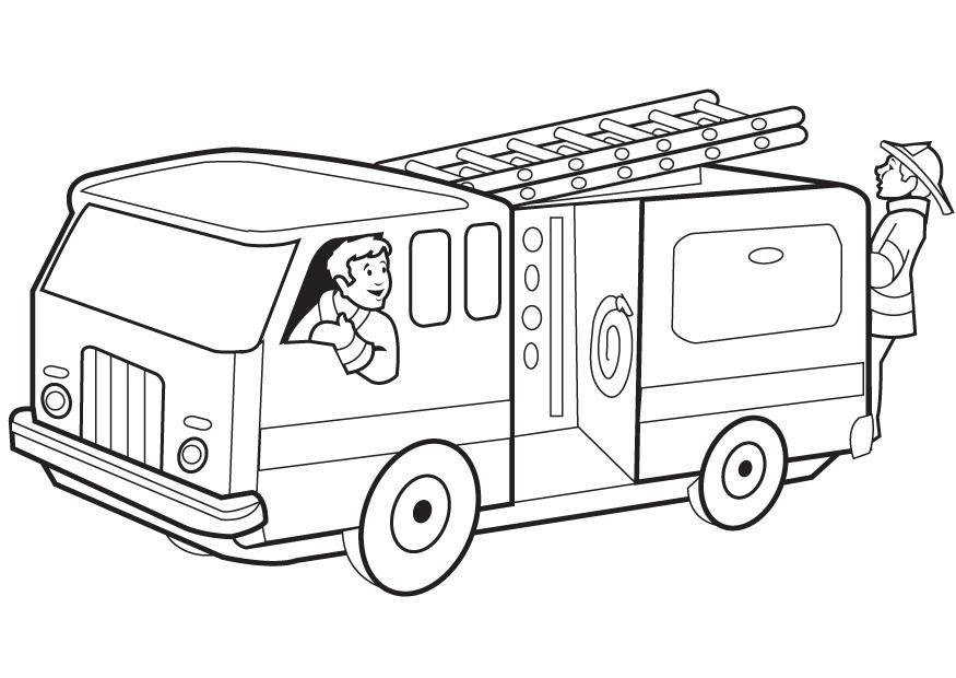 Dibujo para colorear camiA³n de bomberos