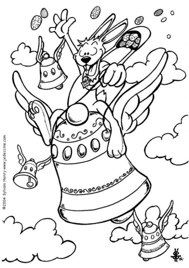 Dibujo para colorear campanas de pascua