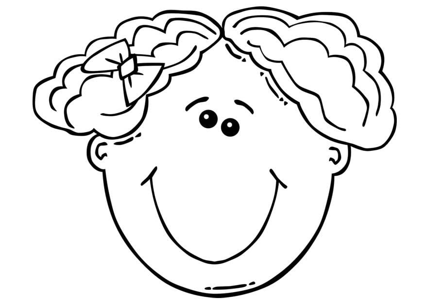 Dibujo para colorear cara de nina
