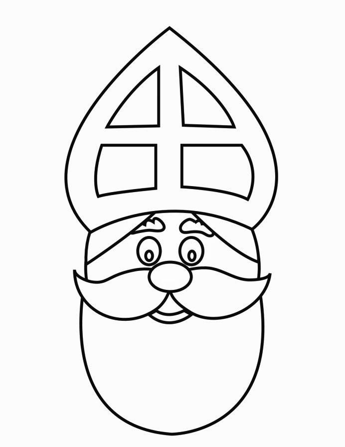Dibujo para colorear cara de san nicolA¡s