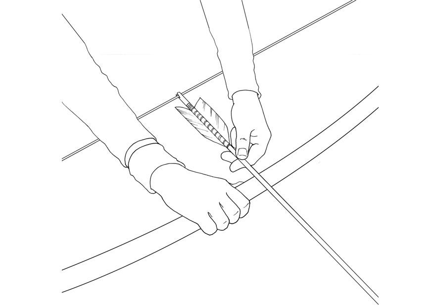 Dibujo para colorear cargar arco