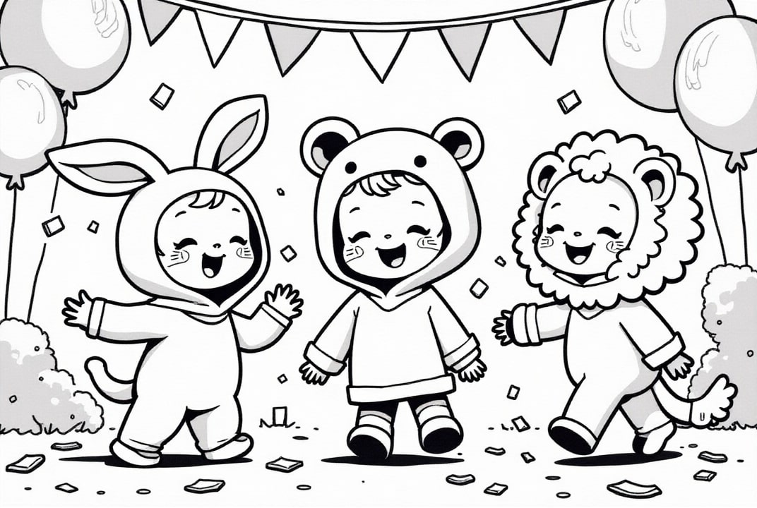 Dibujo para colorear carnaval para ninos pequenos
