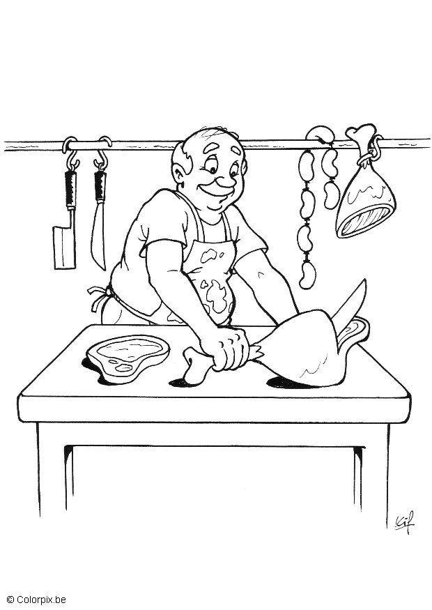 Dibujo para colorear carnicero