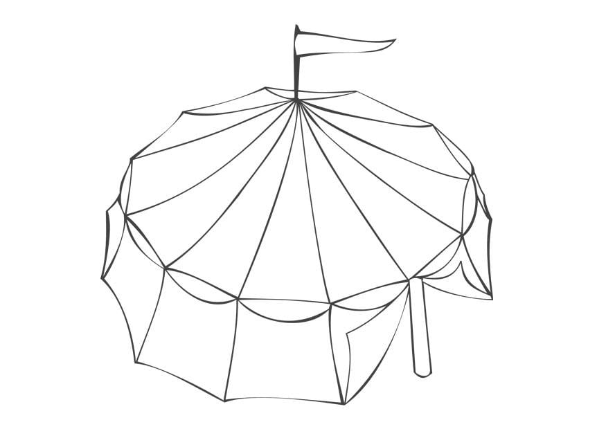 Dibujo para colorear carpa de circo
