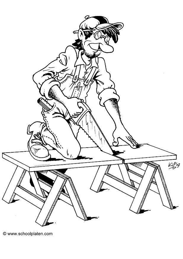 Dibujo para colorear carpintero