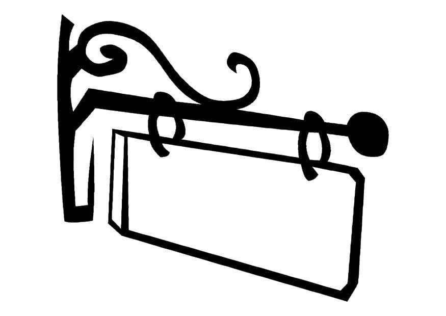 Dibujo para colorear cartel colgado
