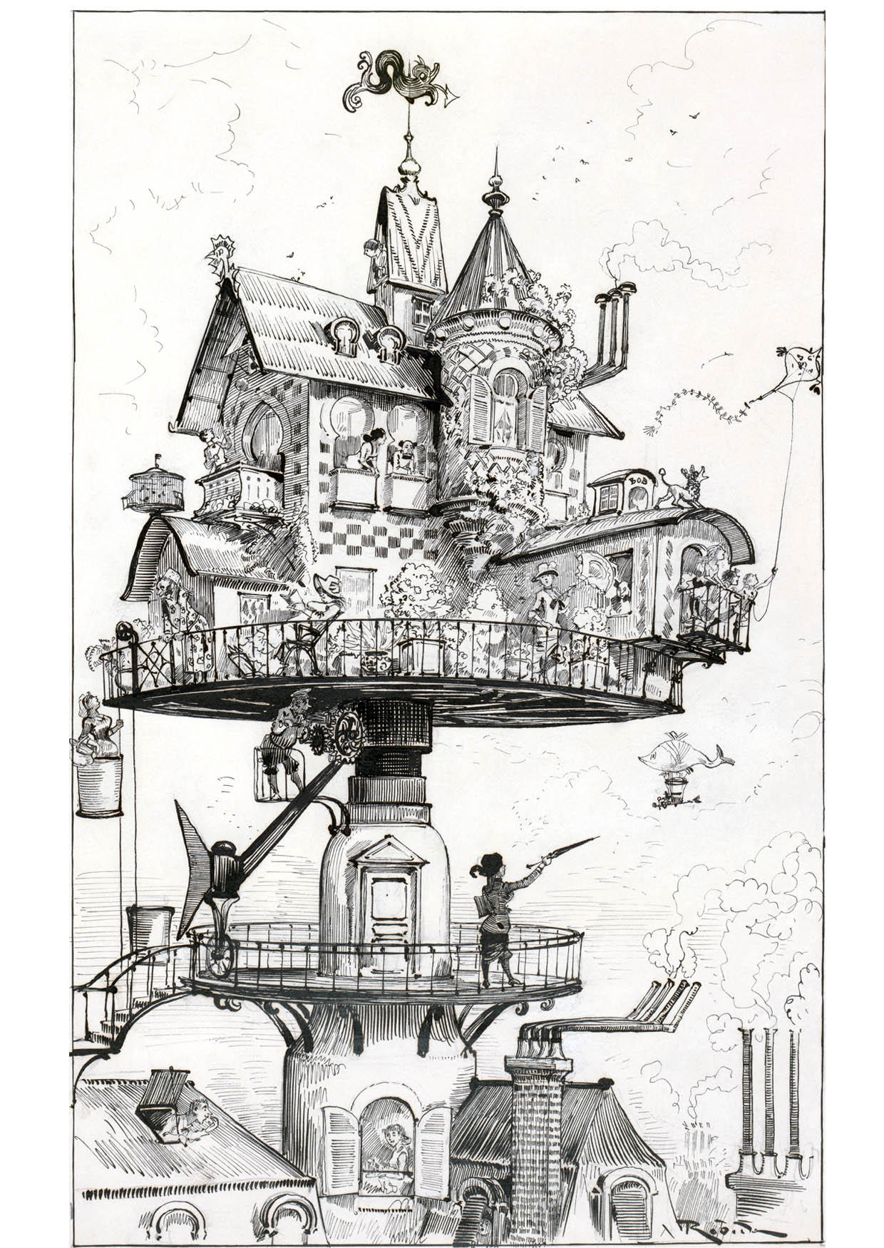 Dibujo para colorear casa del futuro - 1883