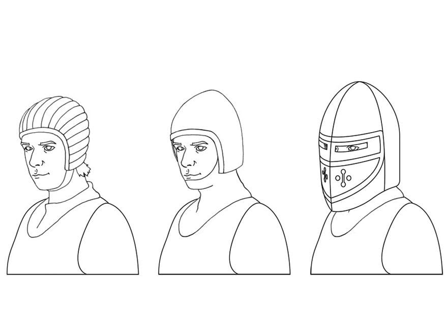 Dibujo para colorear cascos