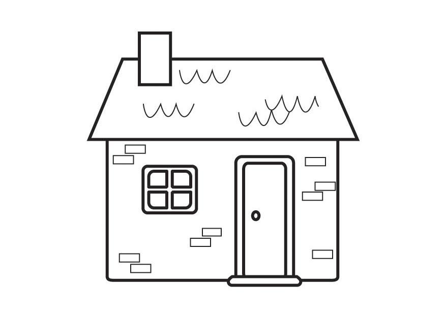 Dibujo para colorear casita