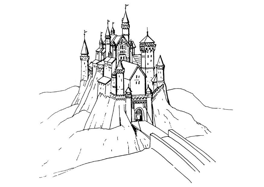 Dibujo para colorear castillo