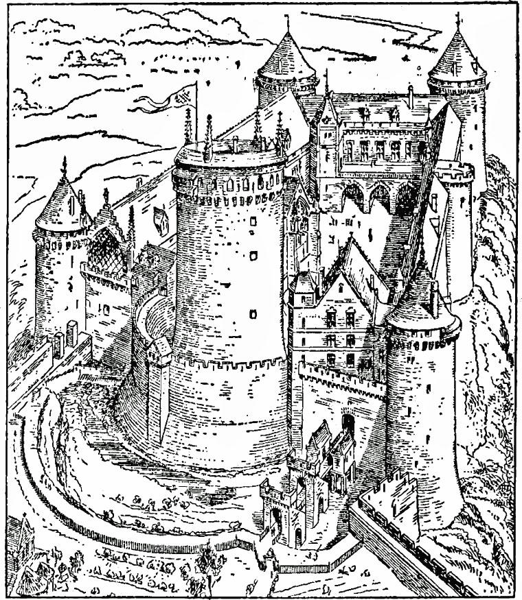 Dibujo para colorear castillo de coucy