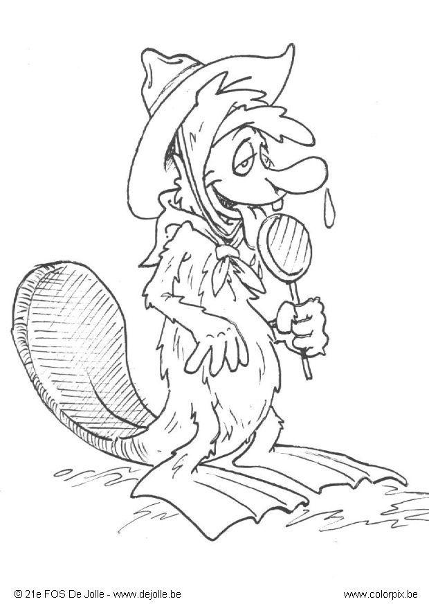 Dibujo para colorear castor