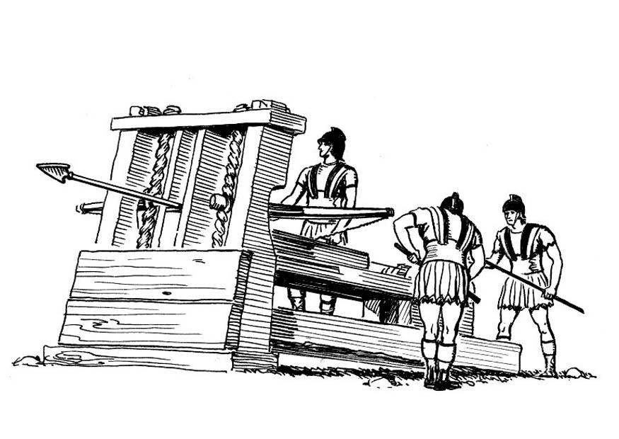 Dibujo para colorear catapulta