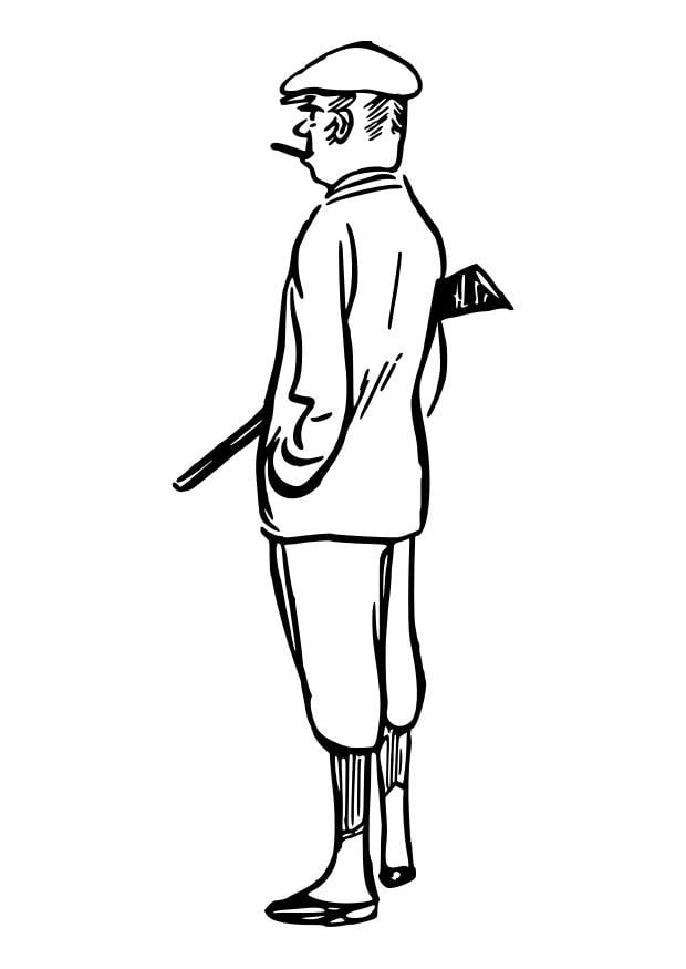 Dibujo para colorear cazador