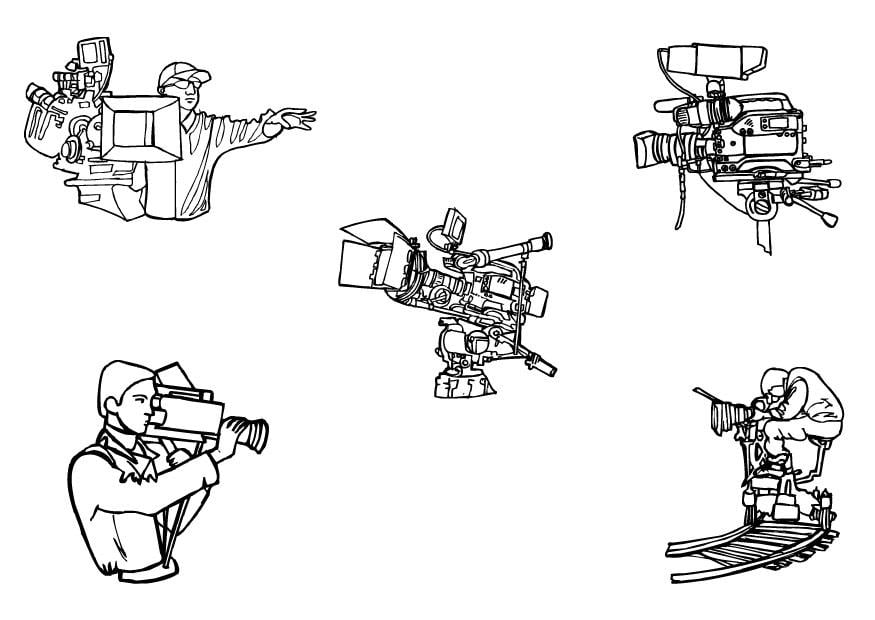 Dibujo para colorear cA¡mara de cine