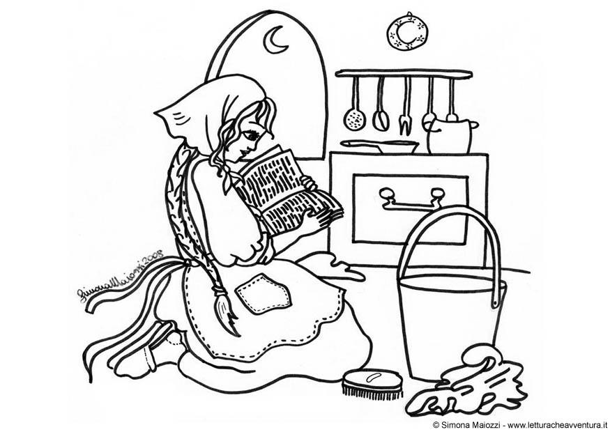 Dibujo para colorear cenicienta
