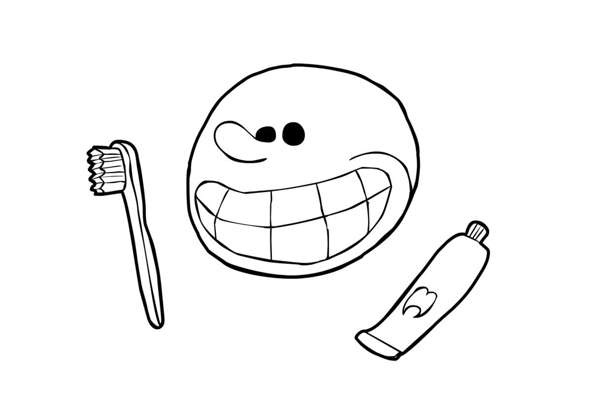 Dibujo para colorear cepillarse los dientes
