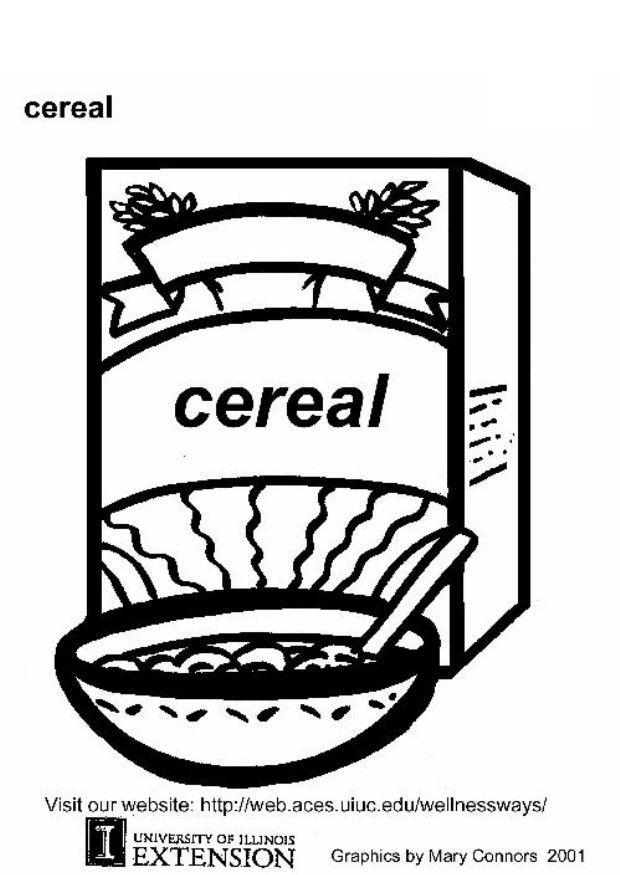 Dibujo para colorear cereales