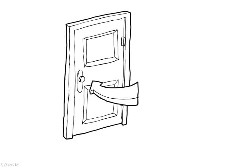 Dibujo para colorear cerrar la puerta - ahorro de energA­a