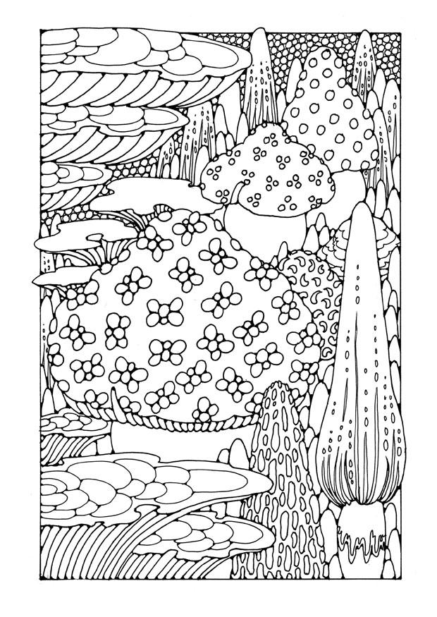 Dibujo para colorear champinones