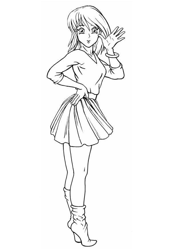 Dibujo para colorear chica