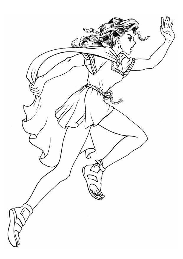 Dibujo para colorear chica celta