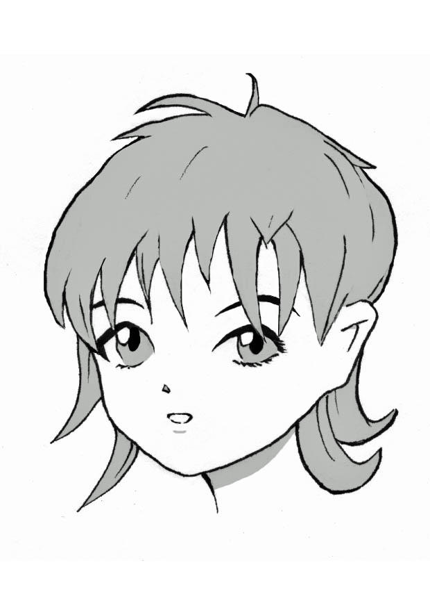 Dibujo para colorear chica manga