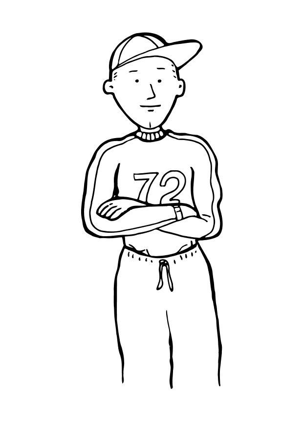 Dibujo para colorear chico - deportivo