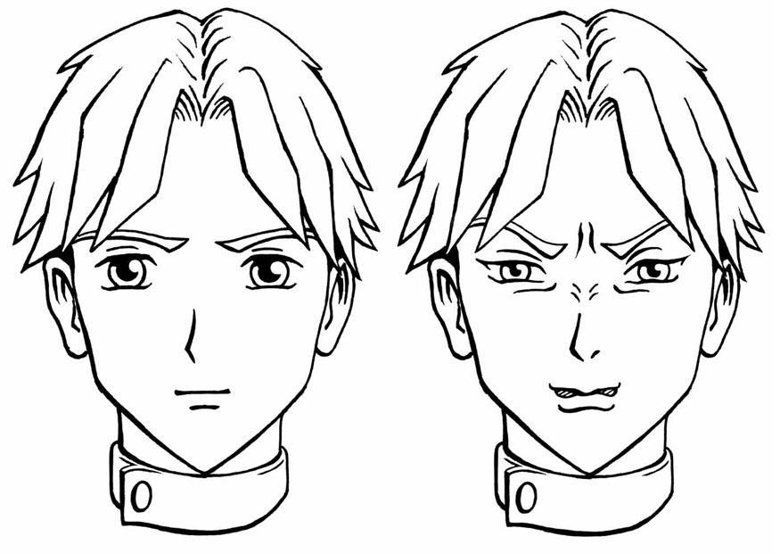 Dibujo para colorear chico enfadado