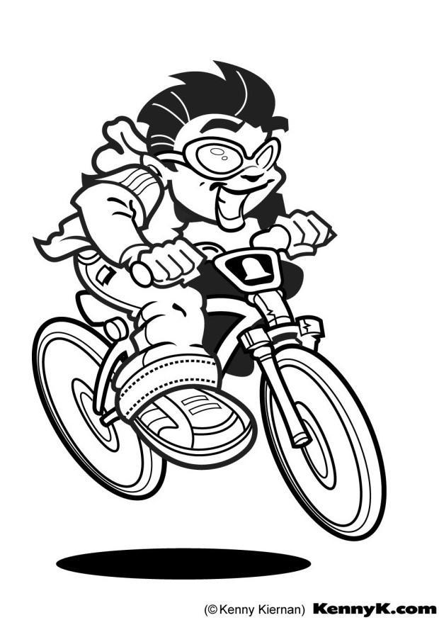 Dibujo para colorear ciclista