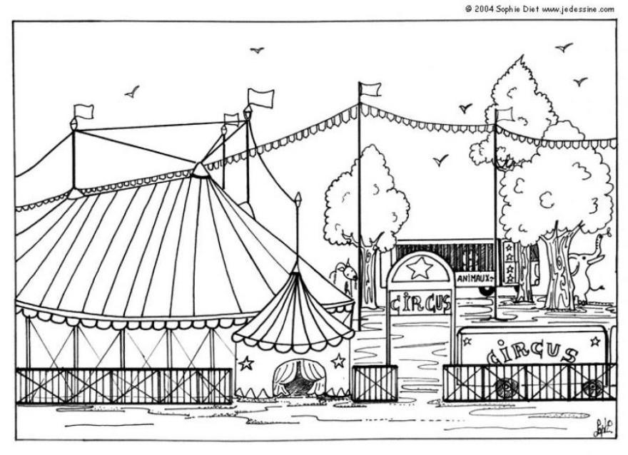 Dibujo para colorear circo
