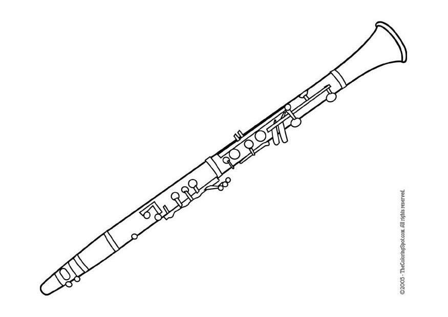 Dibujo para colorear clarinete