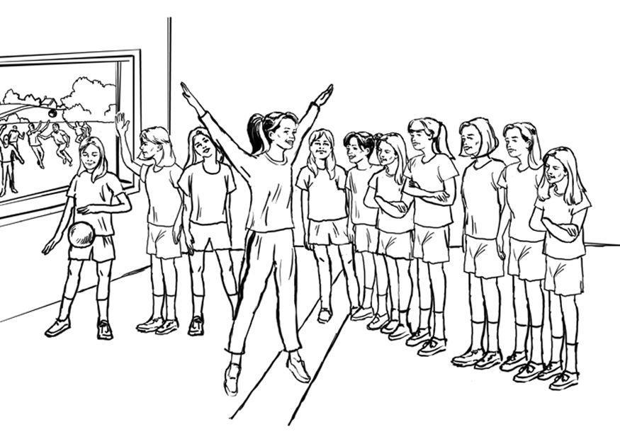 Dibujo para colorear clases de gimnasia
