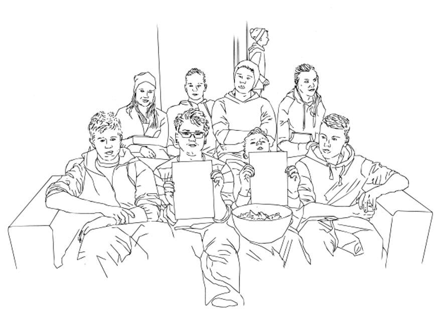 Dibujo para colorear club juvenil