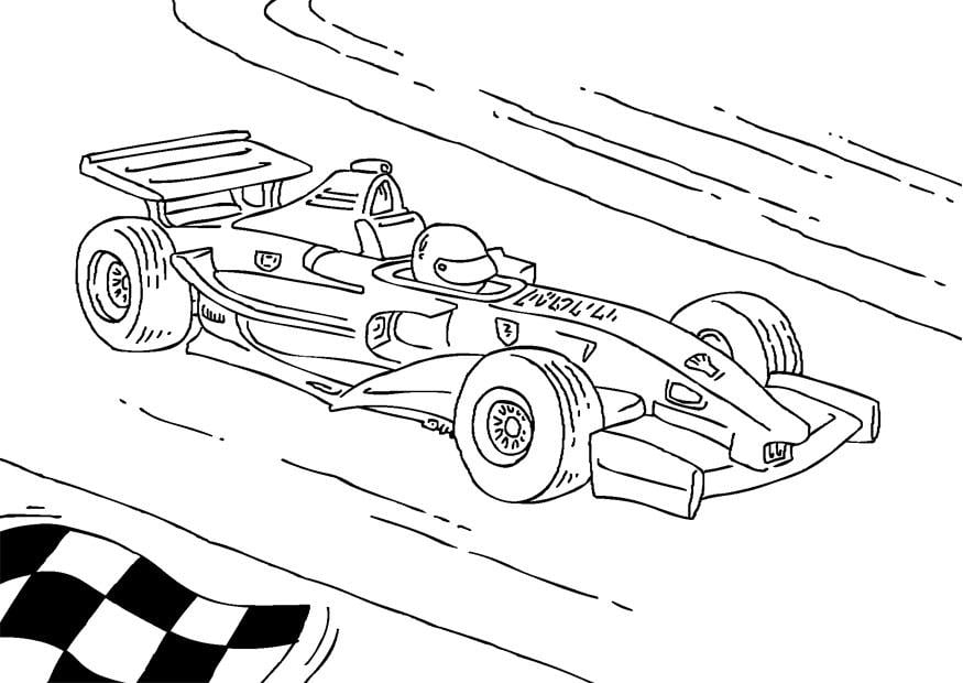 Dibujo para colorear coche de carreras de fA³rmula 1