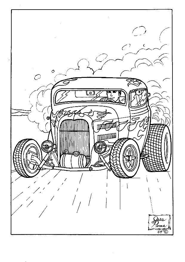 Dibujo para colorear coche de exhibiciA³n