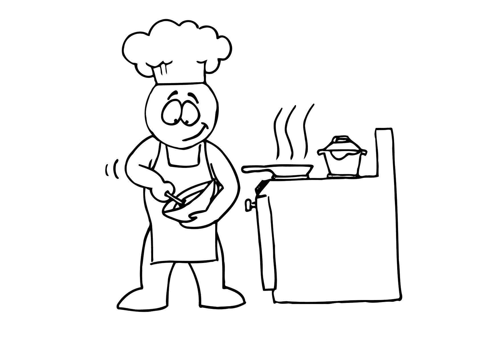 Dibujo para colorear cocinar